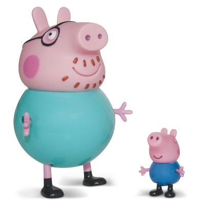 Figuras-Colecionaveis-Peppa-Pig-e-sua-Familia---Papai-Pig-e-George---Estrela