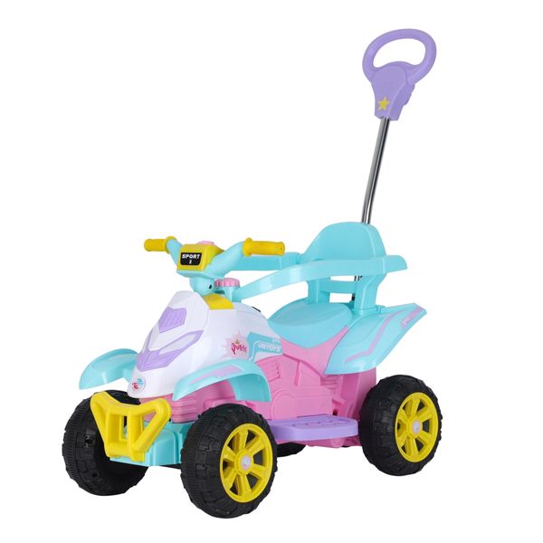 Quadriciclo Elétrico com Empurrador – Princesa