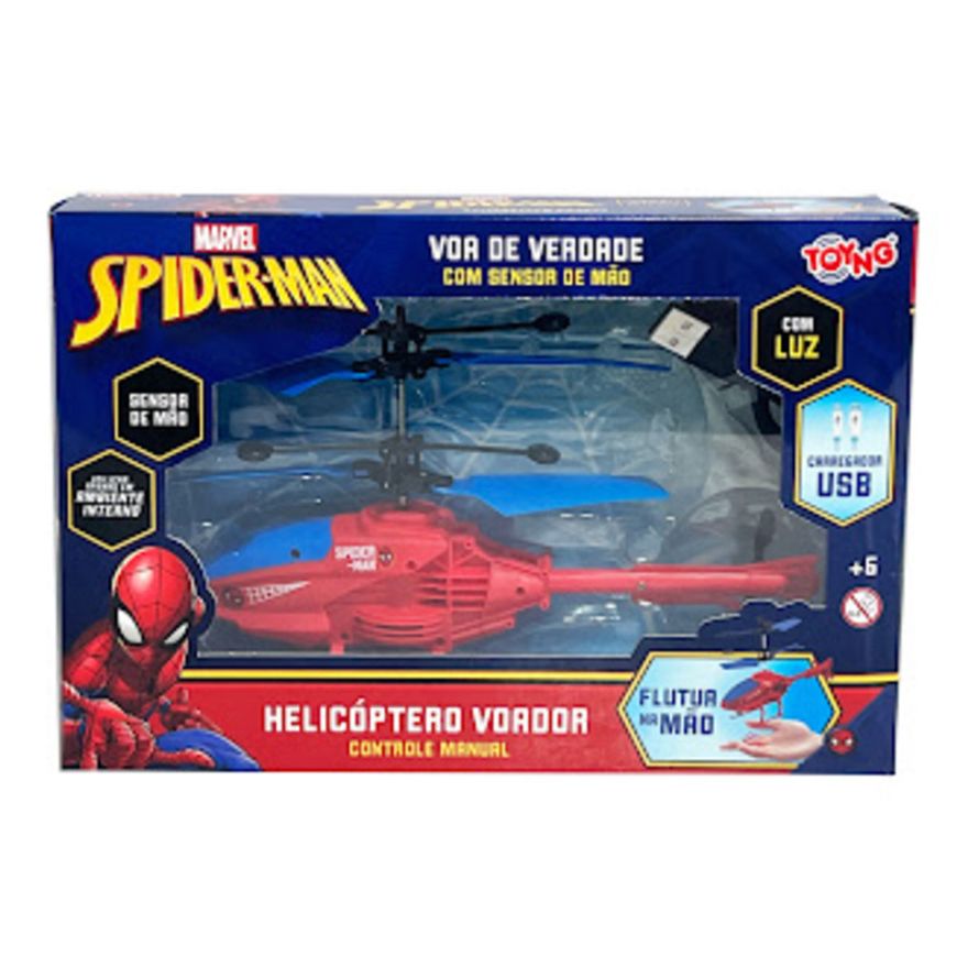 Mini-Veiculo---Marvel---Homem-Aranha---Helicoptero-Voador-Com-Sensor---Toyng-1