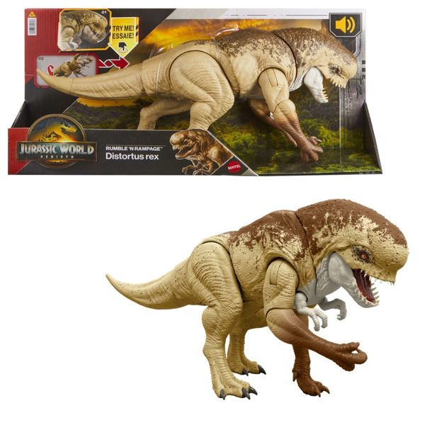Dinossauro Distortus Rex c/ Som - Rumble'n Rampage - Jurassic World Recomeço - Mattel