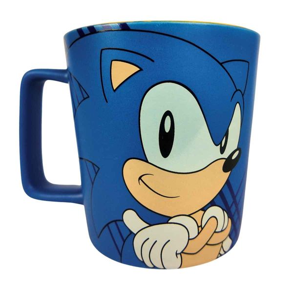 Caneca Buck 400mL Sonic The Hedgehog Porco Espinho Original, Zona Criativa, Xícara Em Cerâmica