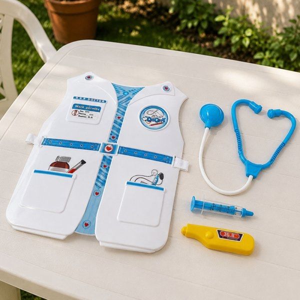 Brinquedo Infantil Profissão Doutor Médico Jaleco Kit 4pçs