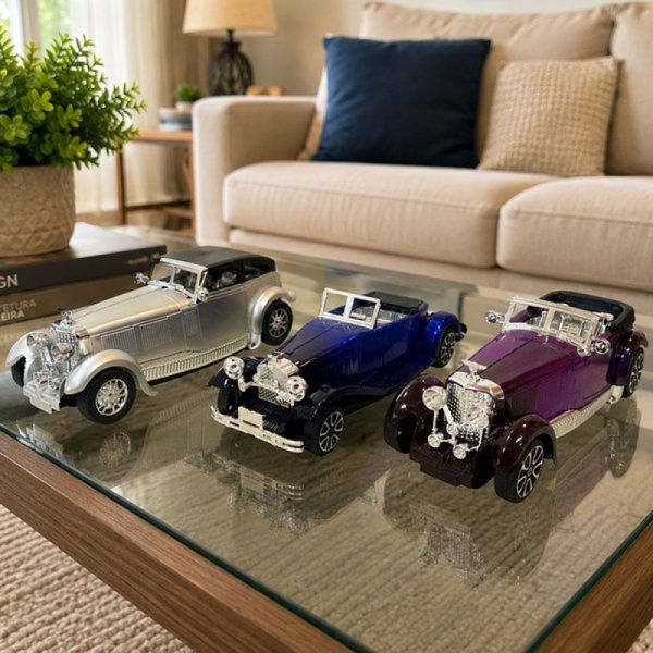 Carrinho Miniatura Brinquedo Colecionável Retrô Classic 3pçs