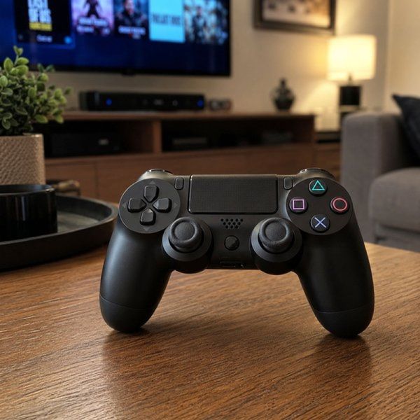 Controle Playstation 4 Double-Motor Para Ps4 SmarTv Pc Game Preto