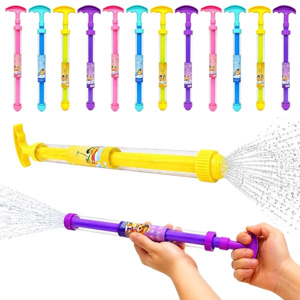 10 Super Pistolas de Água Tubo com Duplo Jato Infantil Praia Piscina Lembrança Festa