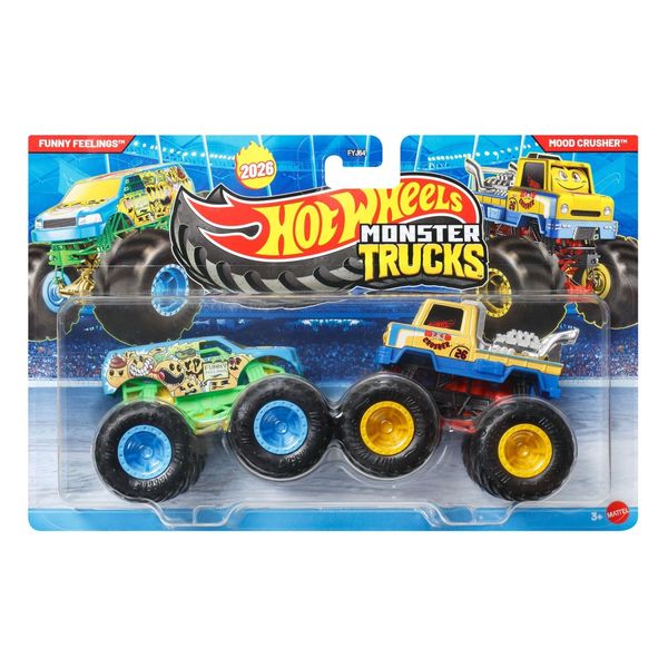 Pack com 2 Monster Trucks - Funny Feelings vs Mood Crusher - 1/64 - Hot Wheels