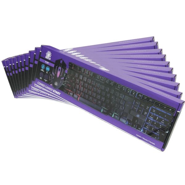 Combo 10x Kit Teclado e Mouse Start Nemesis Semi-Mecanico RGB