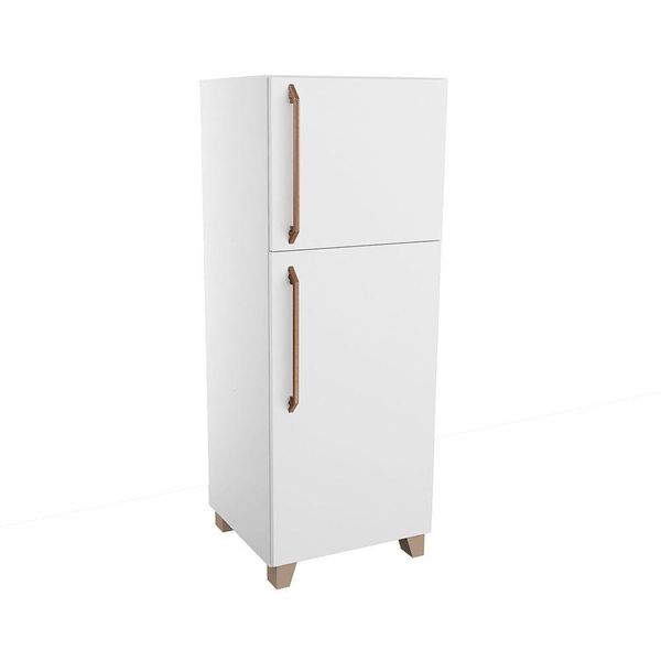 Mini Geladeira de Brinquedo Infantil MDF 15mm Design Moderno Branca Woodcore