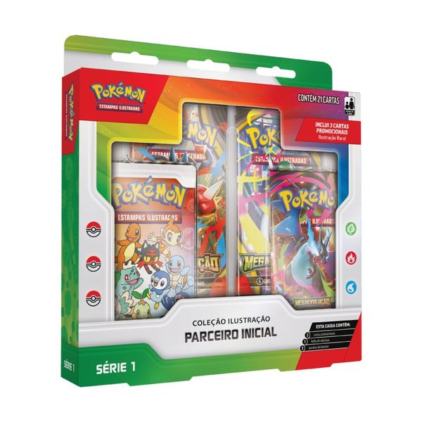 Pokémon TCG Box Coleção Ilustração Parceiro Inicial Copag