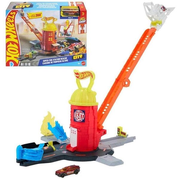 Pista Hot Wheels City Super Resgate Estação de Bombeiros Mattel