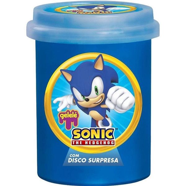 Slime Gelele Pote Sonic 152g com Disco Colecionável Doce Brinquedo