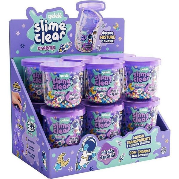 Slime Clear Charm Missão Espacial Enfeites Estelares Doce Brinquedo