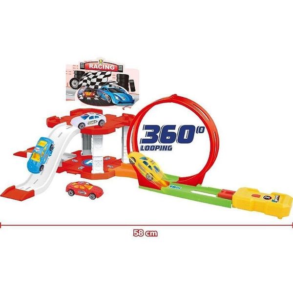 Pista de Corrida Racing Looping 360 graus 58cm com Botão de Ejeção Homeplay