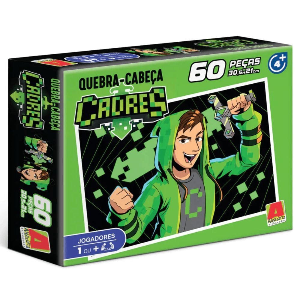 Quebra-cabeça Cadres 60 Peças Tema Gamers para Crianças Algazarra Brinquedos