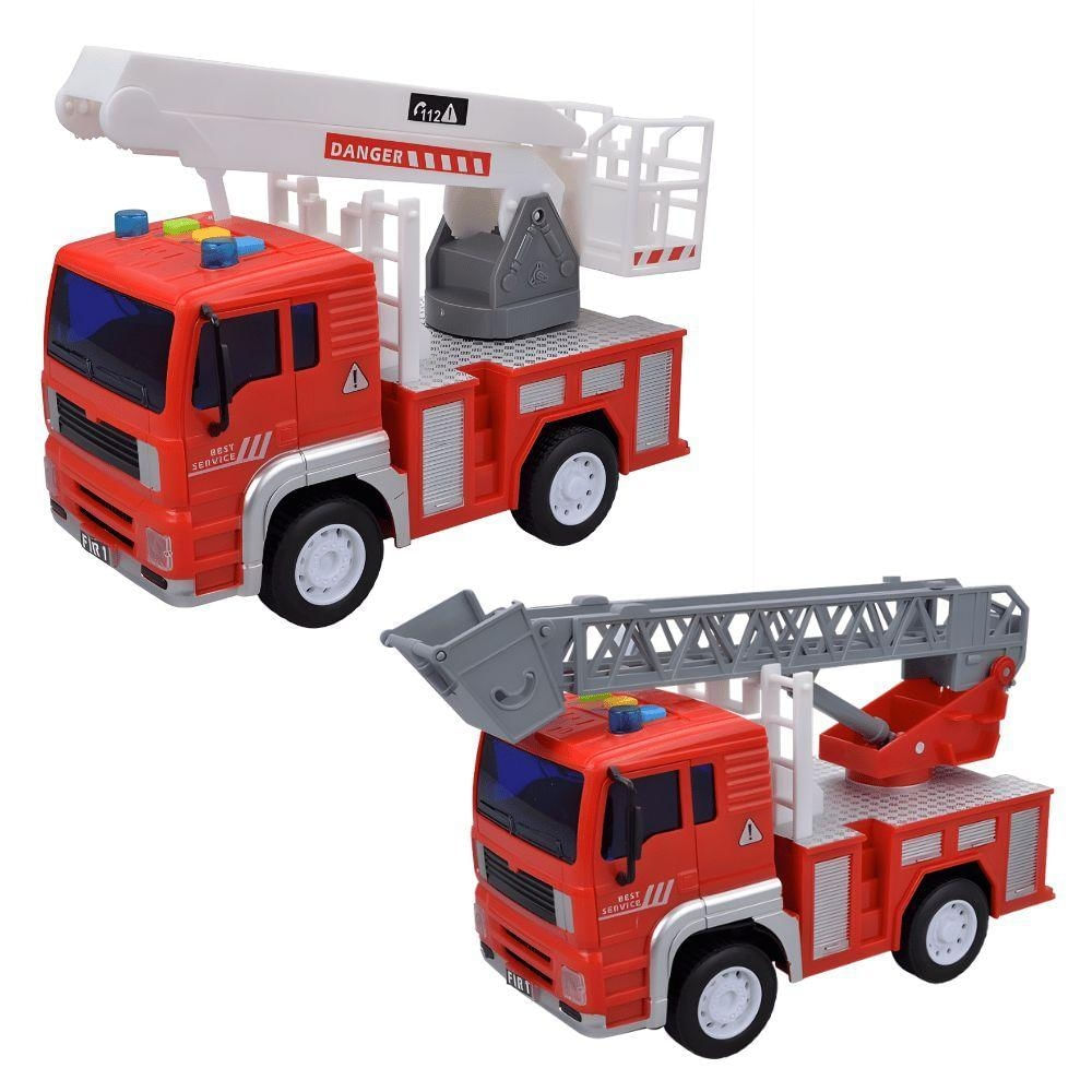 Caminhão de Bombeiro DMT6853 com Fricção Luzes e Sons DM Toys