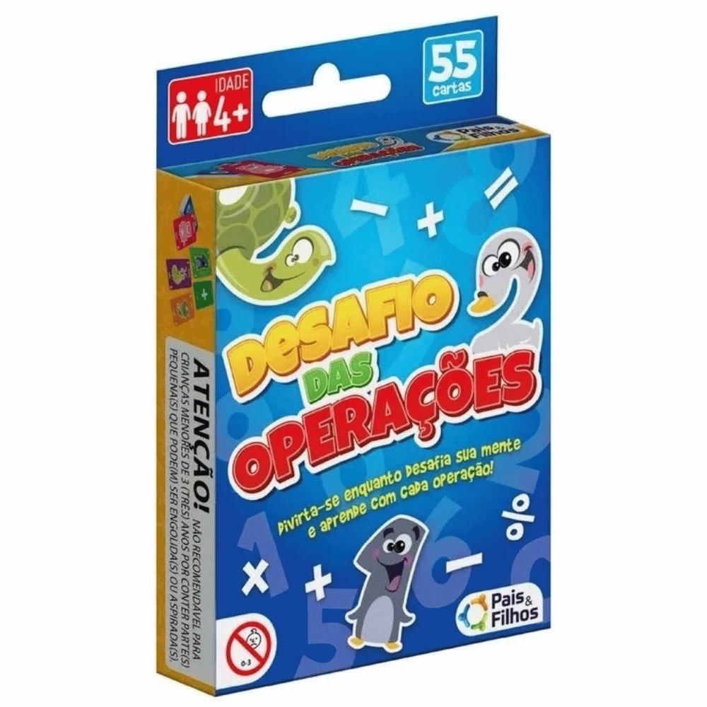 Jogo de Cartas Desafio das Operações Matemática Pais & Filhos