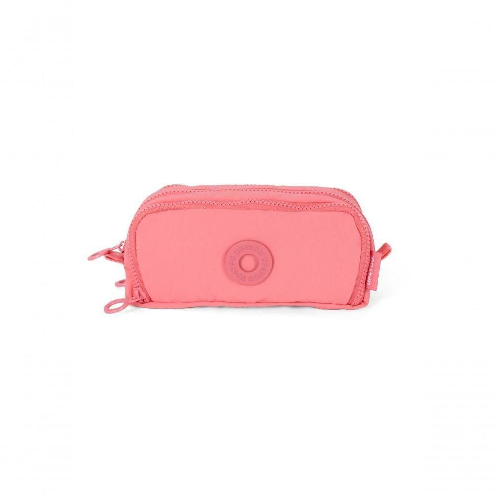 Estojo Escolar Up4you ET49678UP Tres Compartimentos 2L Poliester Coral