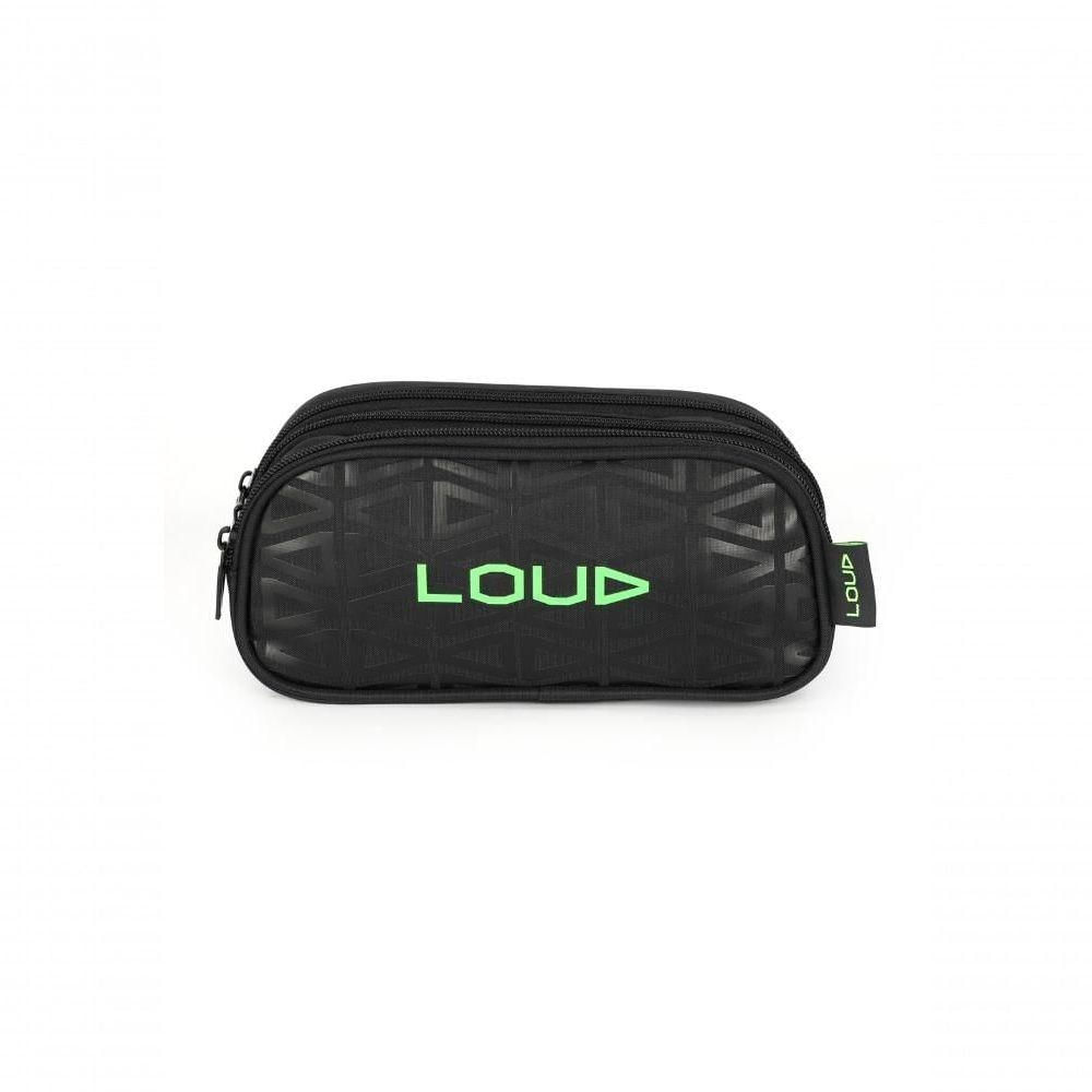 Estojo Triplo Luxcel Loud ET50255LD Masculino Poliéster Preto