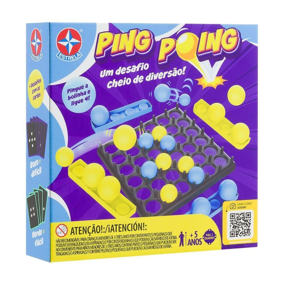 Jogo de Tabuleiro Ping Poing Ligar 4 Bolinhas com Diversão e Estratégia Estrela