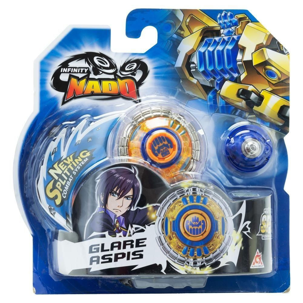 Pião de Batalha Infinity Nado Glare Aspis com Lançador Candide