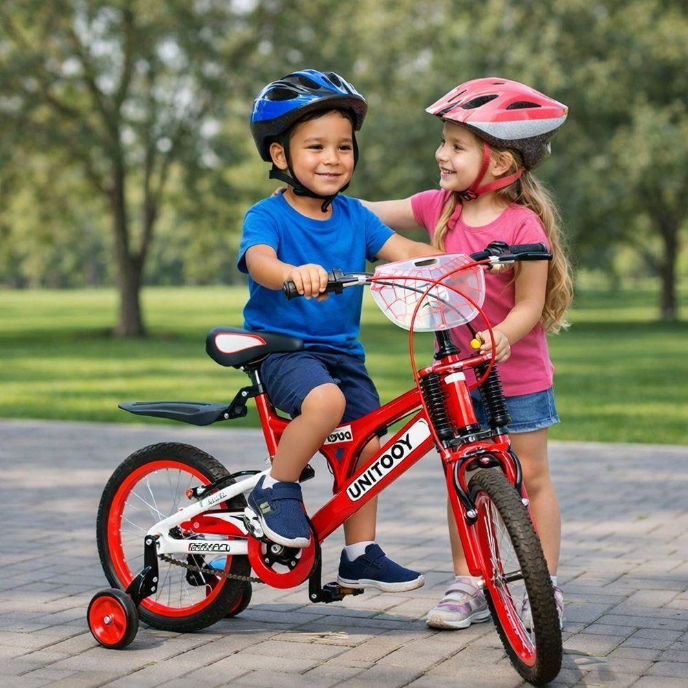 Bicicleta Infantil Montana Aro 20 com Rodinhas V-Brake Vermelha Unitoys
