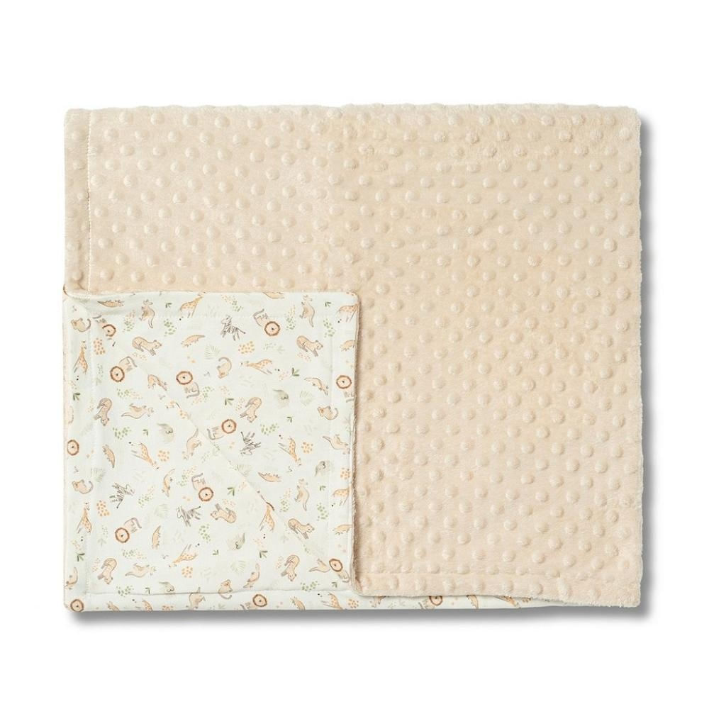 Cobertor Hug Fleece Dots Fun Diversão Na Selva Bege