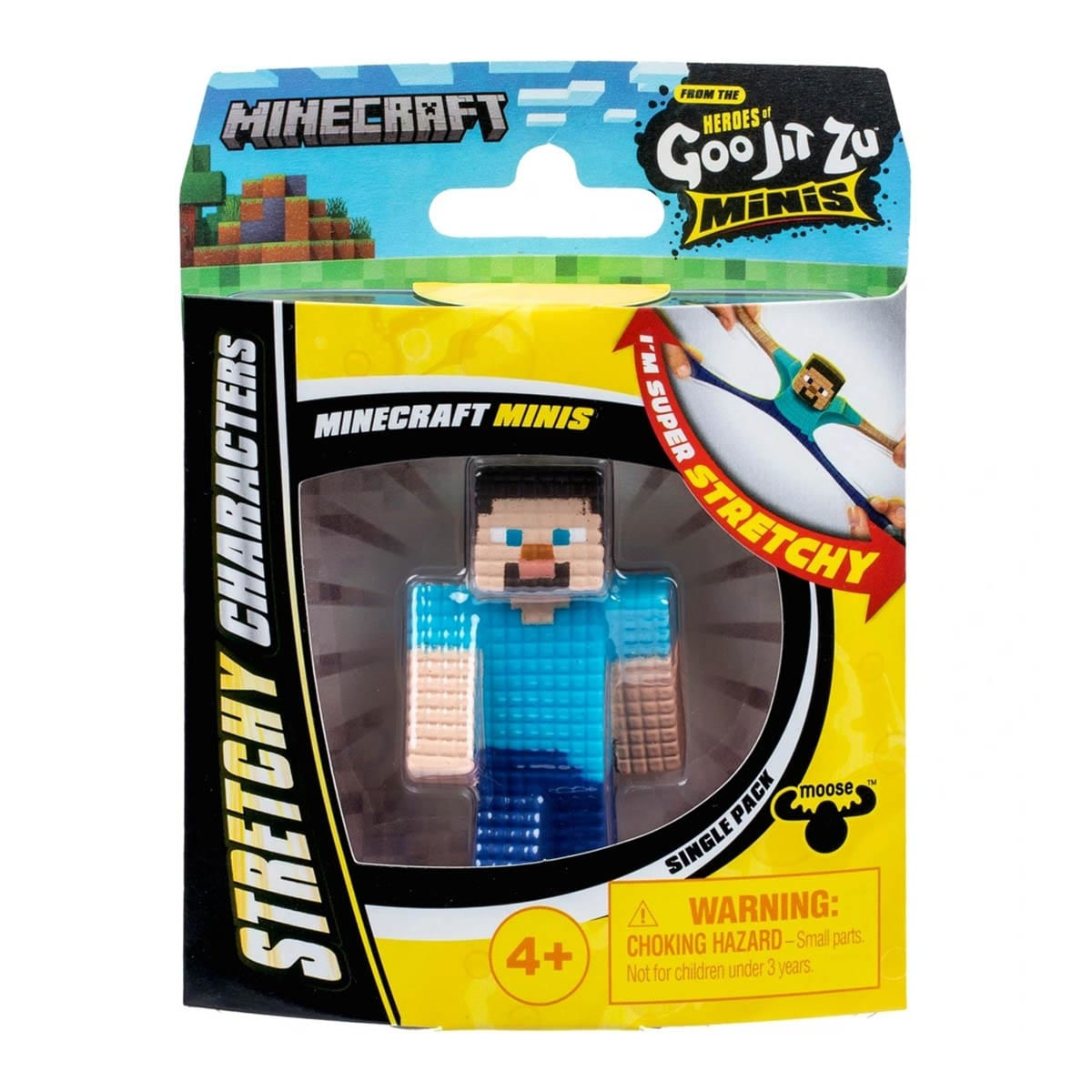 Mini Boneco Elástico do Steve - Goo Jit Zu Minecraft