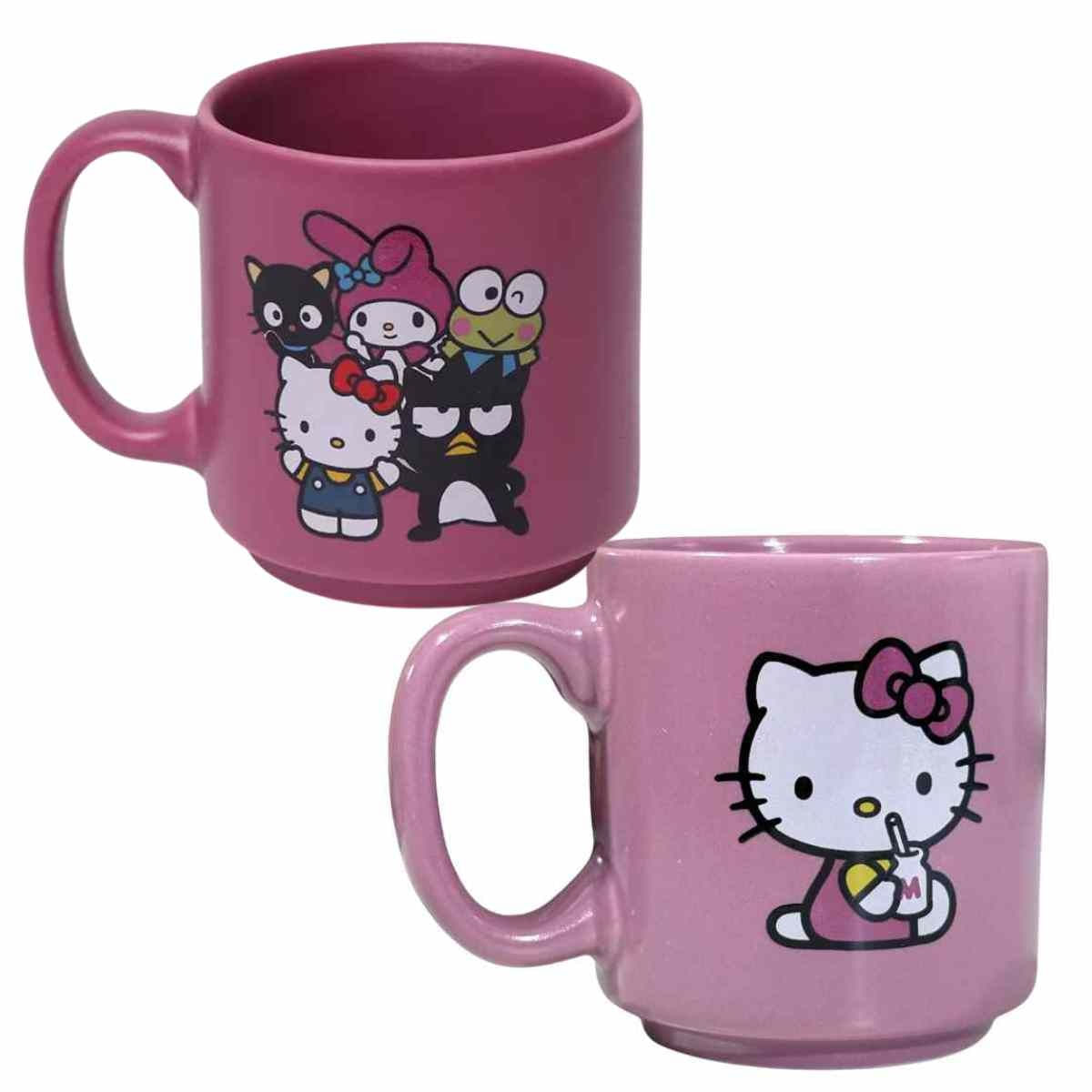 Kit 2 Mini Canecas 100mL Hello Kitty E Amigos Original, Zona Criativa, Canequinha Xícara Cerâmica