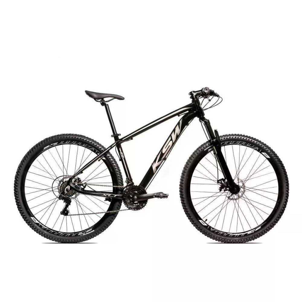 Bicicleta Aro 29 Ksw Xlt 21 Marchas Shimano E Freios A Disco - Preto-prata - 21"