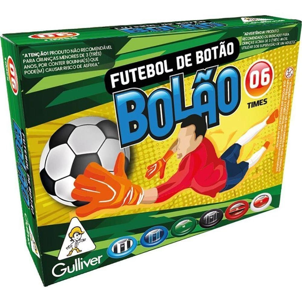 Jogo de Futebol de Botão 6 Times Bolão com 12 Bolas Gulliver