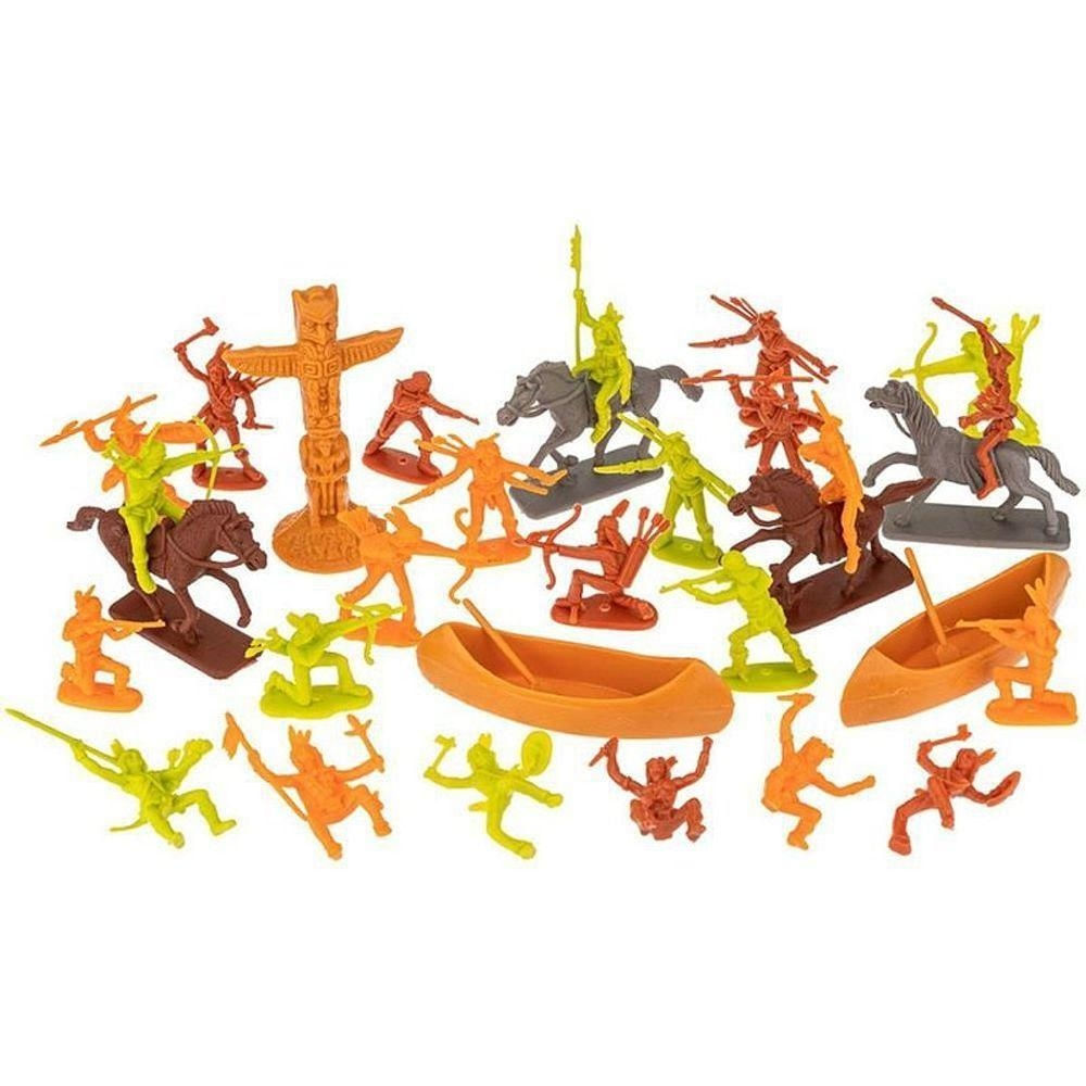 Playset Colecionável Forte Apache Índios 24 Figuras e Totem Gulliver