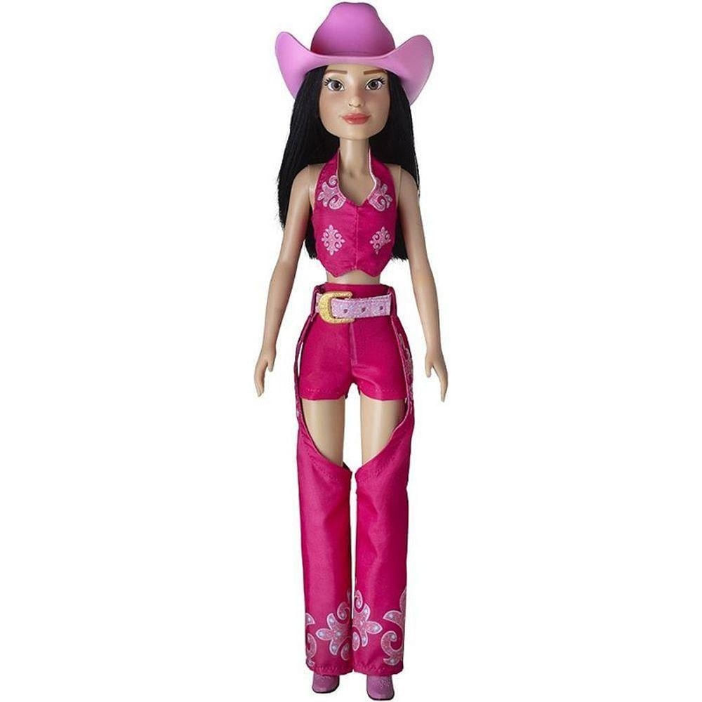 Boneca Ana Castela 40cm com Chapéu Botas e Tatuagens Baby Brink
