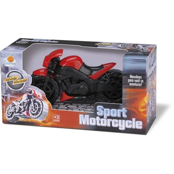 Miniatura de Moto Esportiva Sport Motorcycle Design Realista Orange Toys