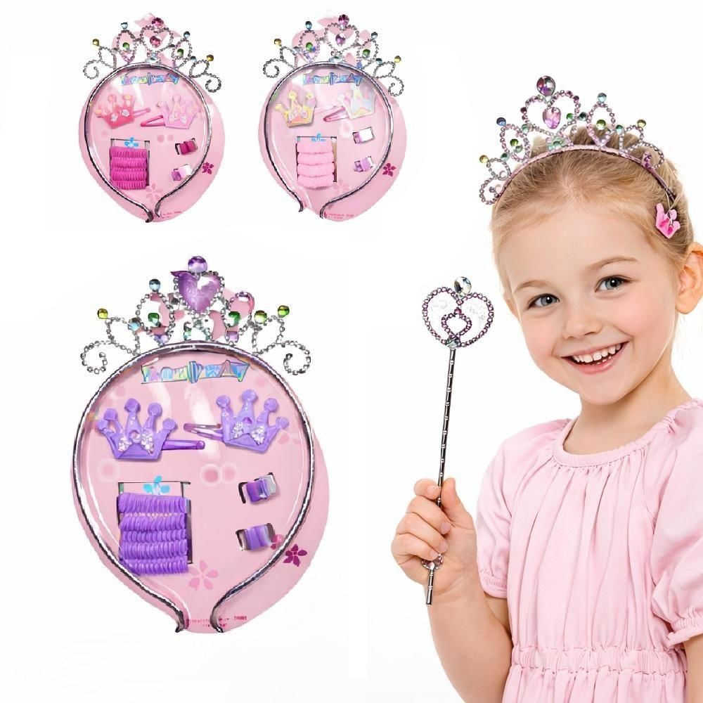Kit Princesa Infantil Tiara Coroa Varinha Mágica 10 Acessórios Yeet