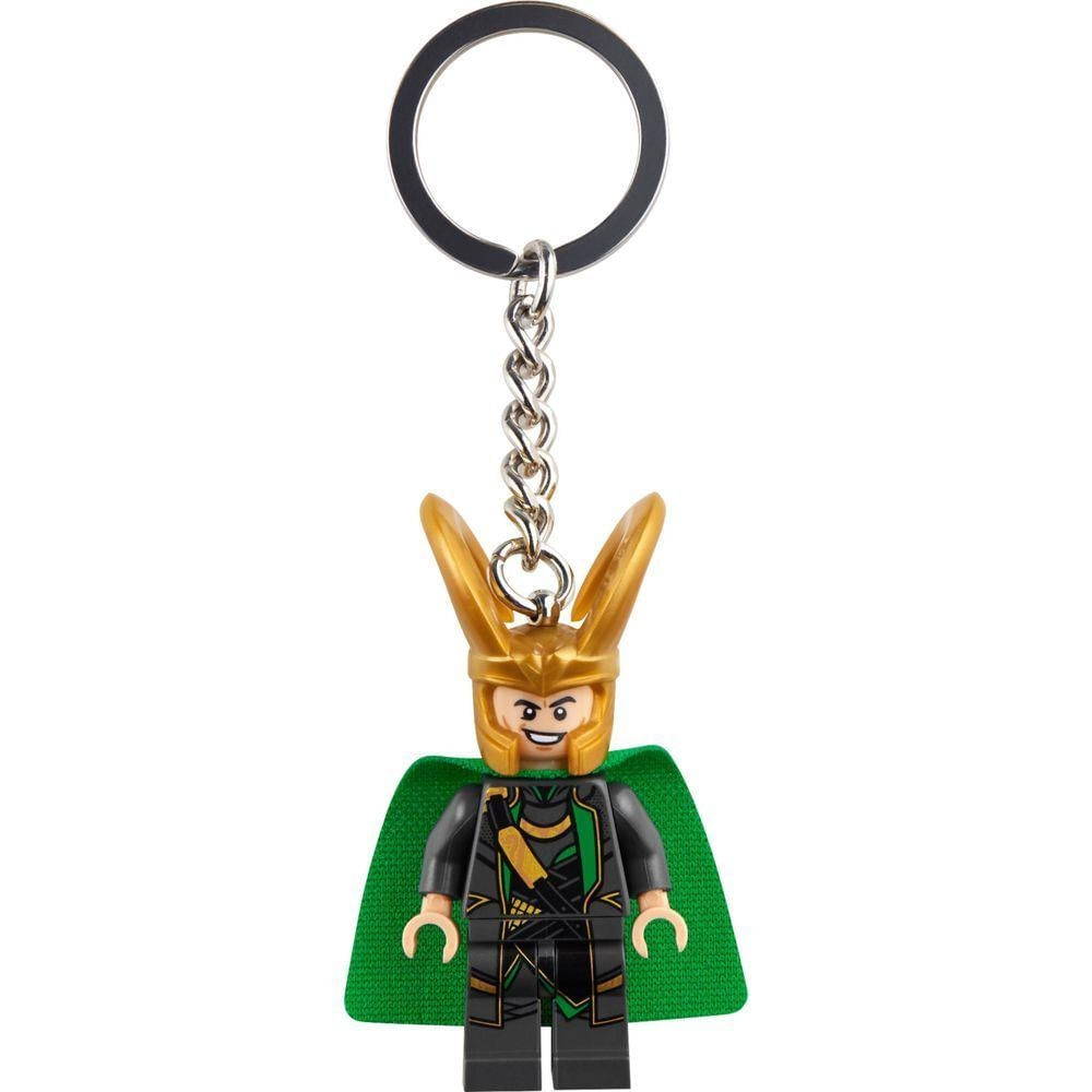 Chaveiro do Loki Minifigura Articulável com Corrente de Metal Verde Lego Marvel