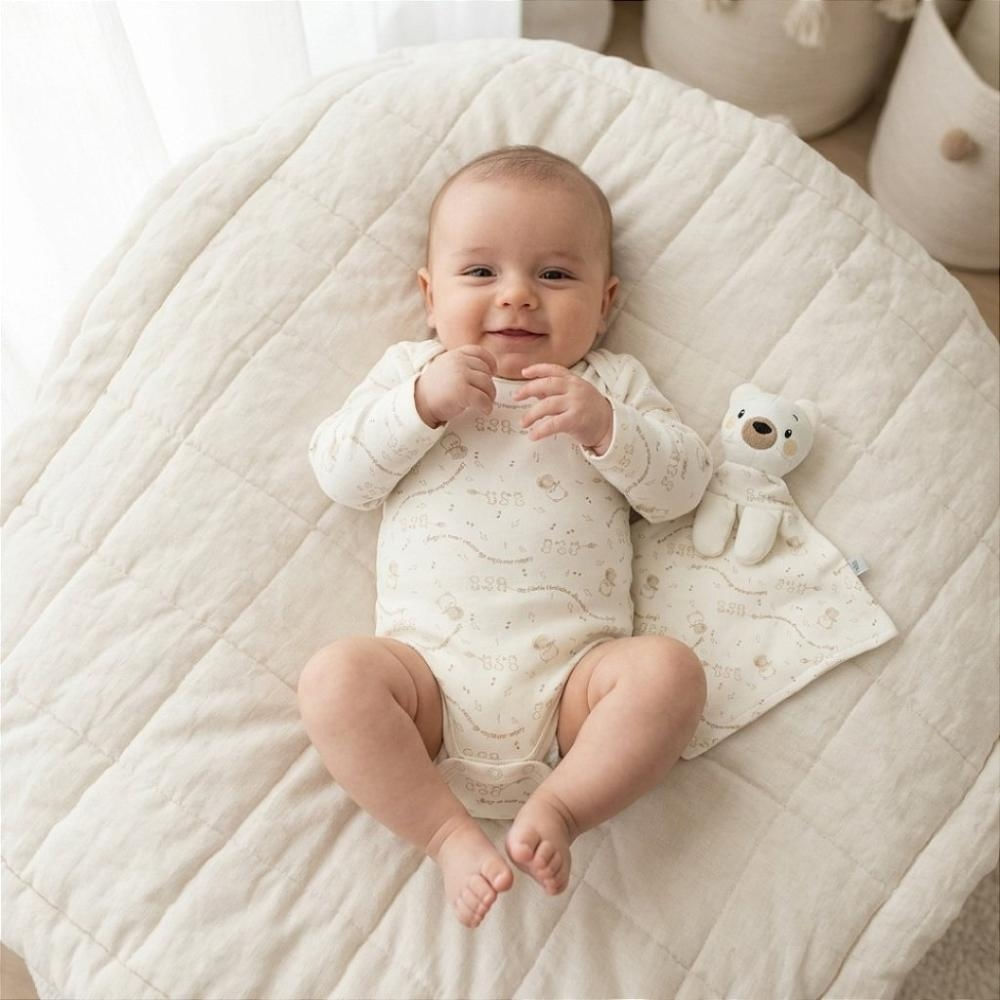 Body e Naninha Kit Presente Hug Canção de Ninar Off White