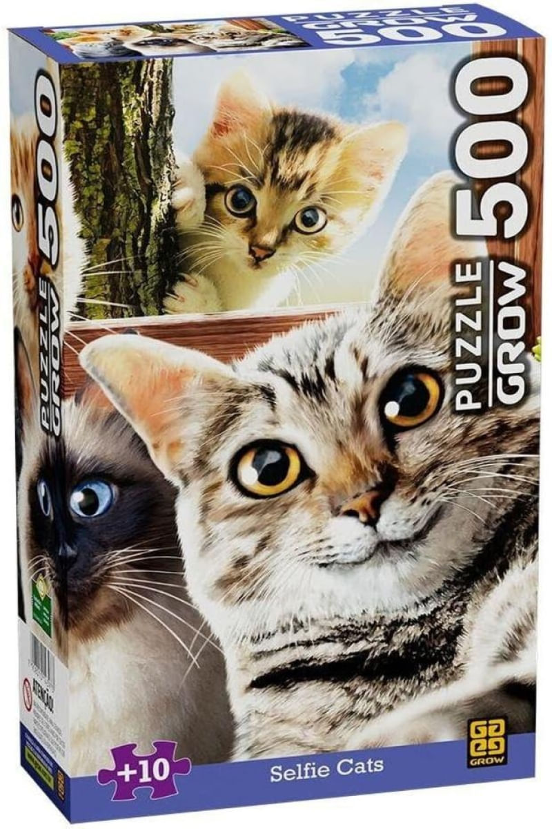 Quebra Cabeça Selfie Cats 500 Peças Grow - 4397