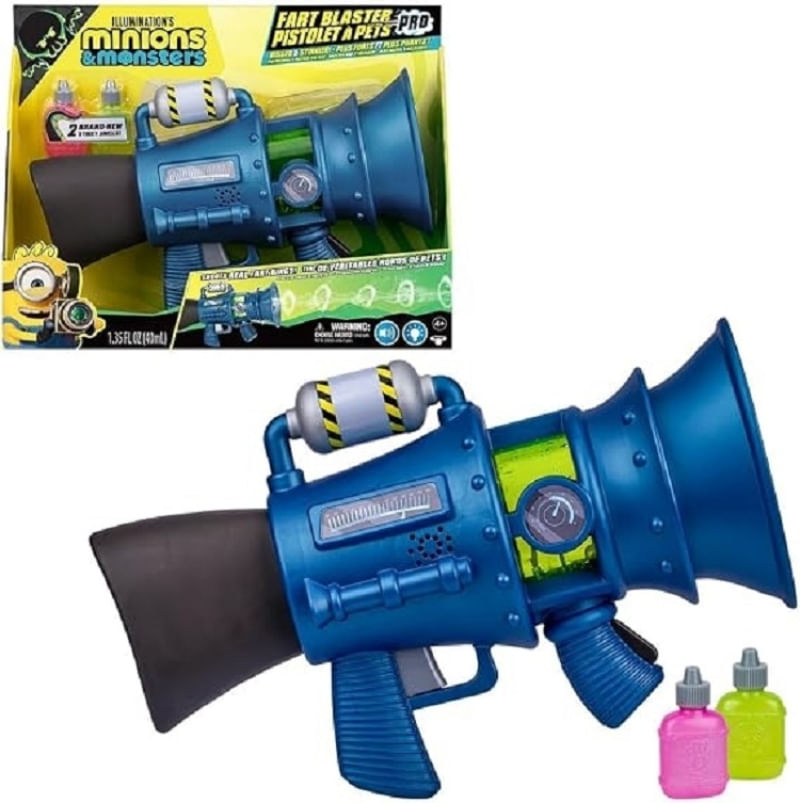 Minions E Monsters - Lançador De Pum Supremo 2.0 – Som , Luz e Aneis Fumaça C/ Aroma  - Sunny