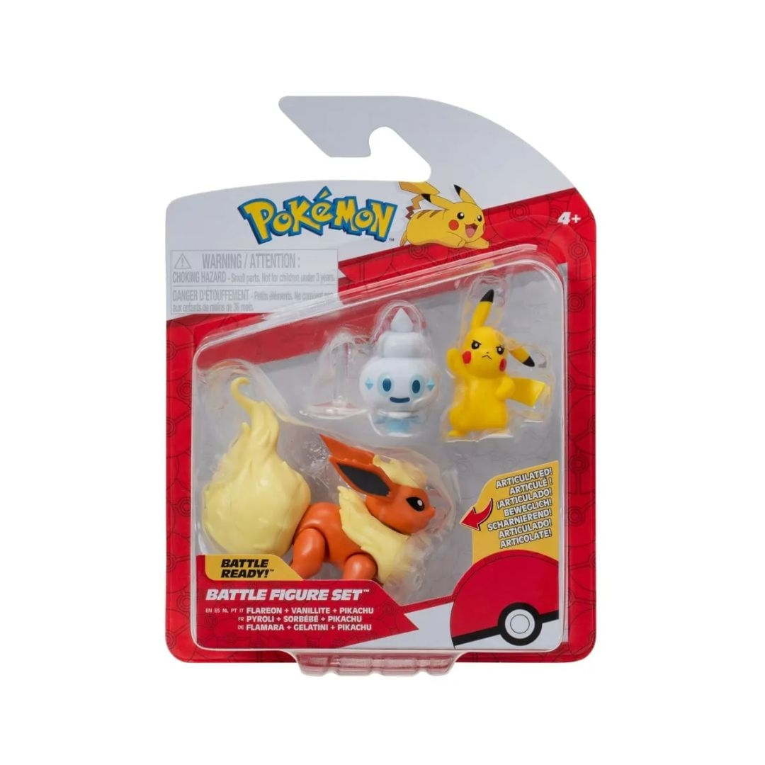 Flareon Vanillite e Pikachu Pokemon Battle Figure 3424