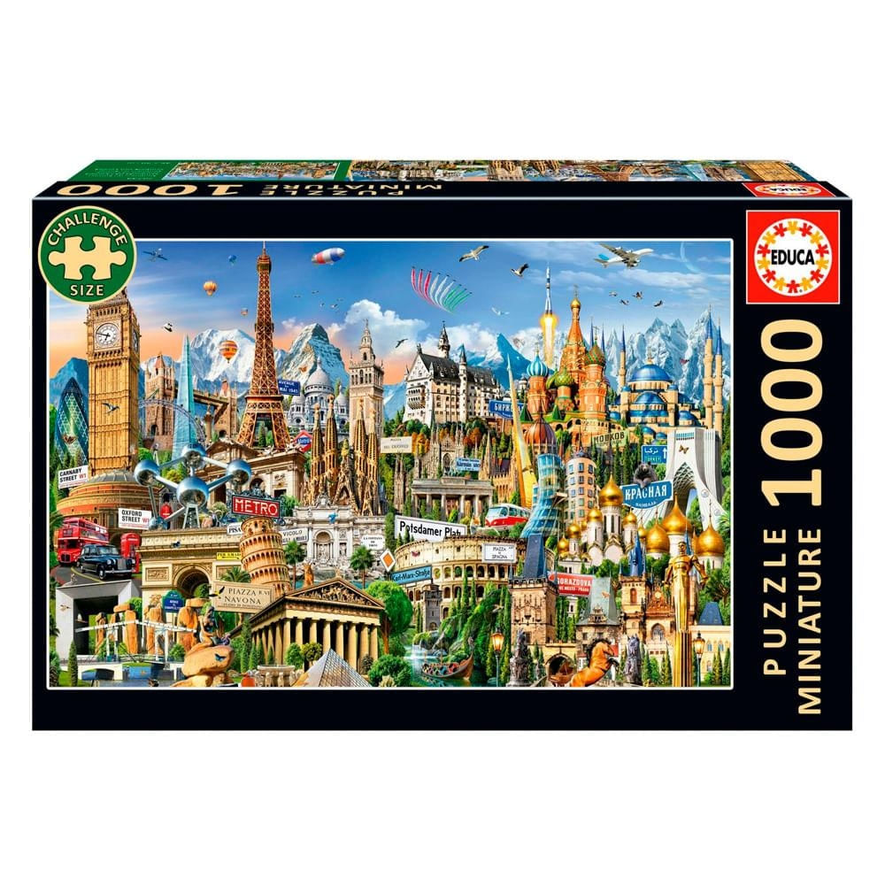 Puzzle 1000 Peças Mini Monumentos da Europa - Educa 20248