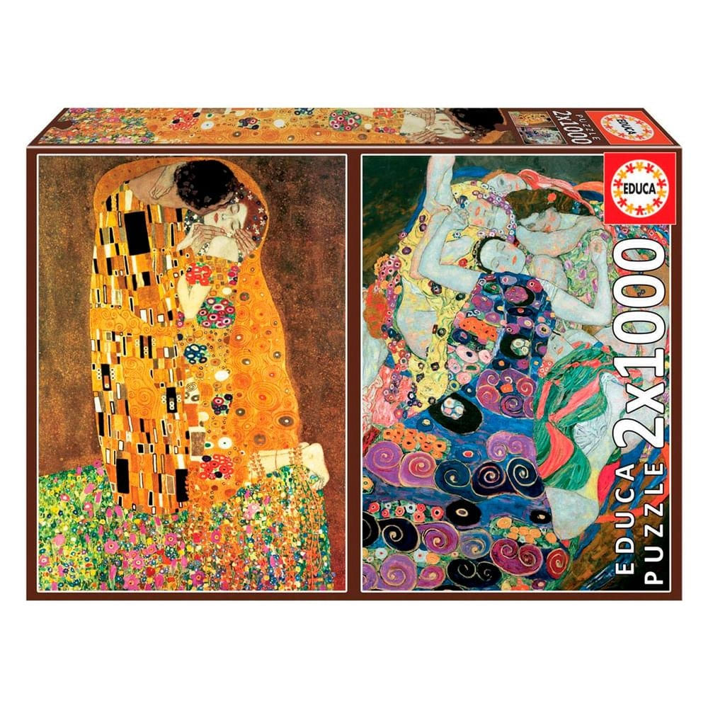 Puzzle 1000 Peças Duplo O Beijo e a Virgem Klimt - Educa 18488