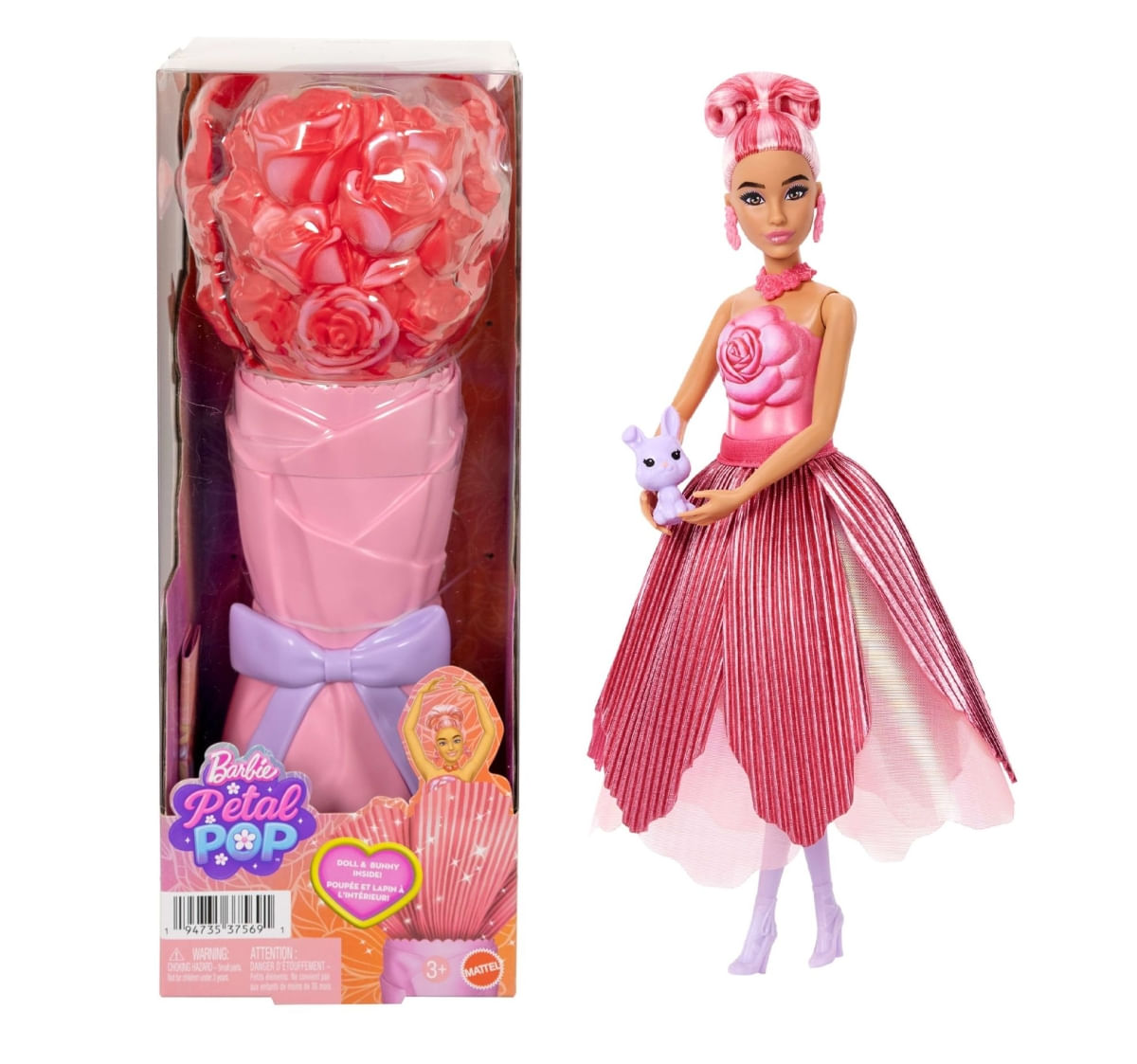Boneca Barbie Flores Vermelhas - Petal Pop - Série Pétalas - Mattel