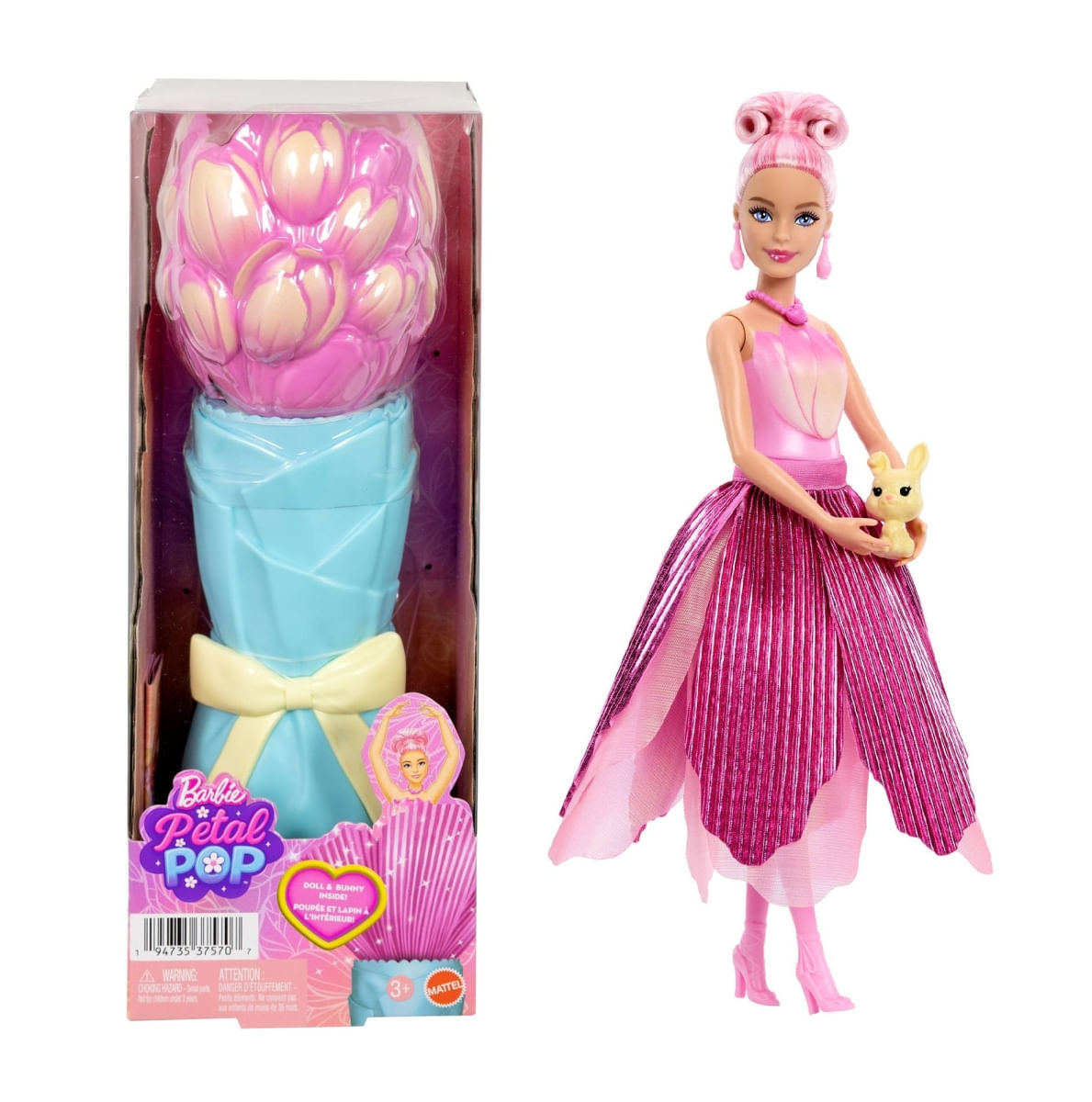 Boneca Barbie Flores Rosas - Petal Pop - Série Pétalas - Mattel