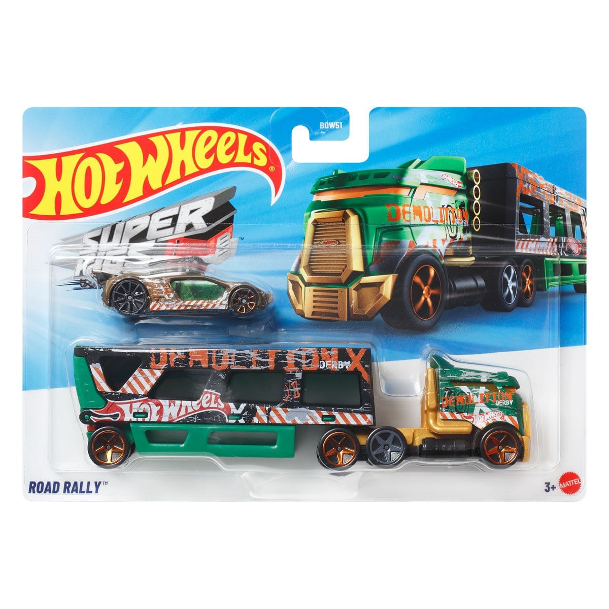 Road Rally + Impavido 1 BDW61 - Caminhões de Transporte - Super Rigs - 1/64 - Hot Wheels