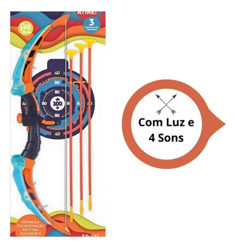 Arco E Flecha Go Play Com Luz E Som Multikids Br2326
