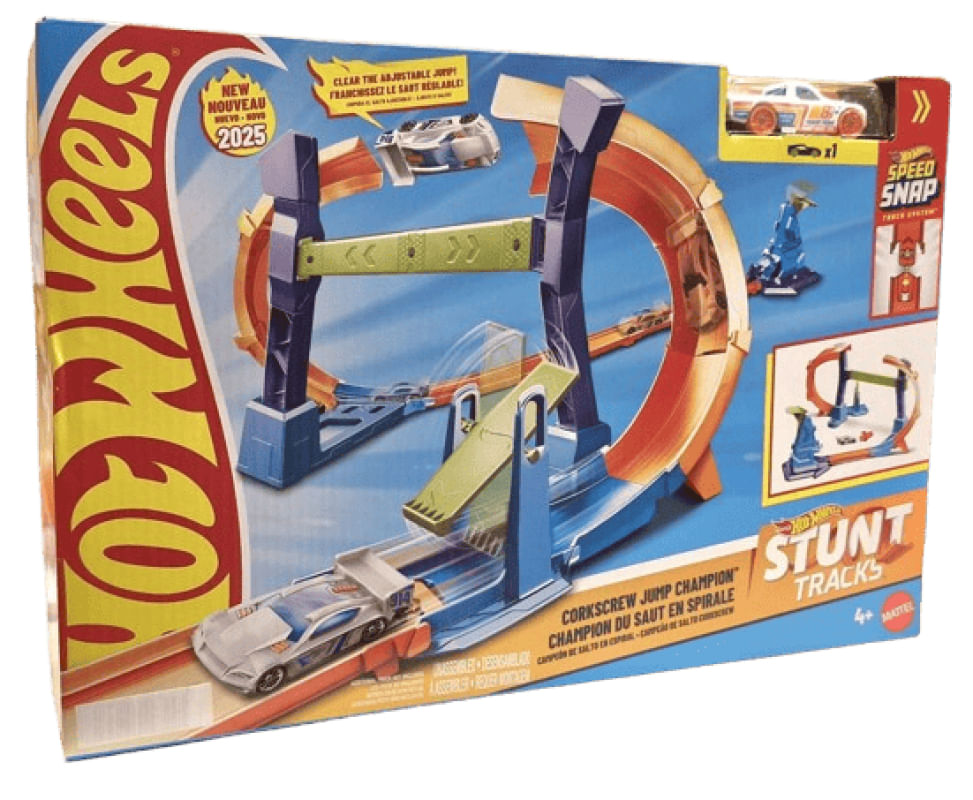 Hot Wheels Stunt Tracks Corkscrew Jump Champion Track Set - MATTEL