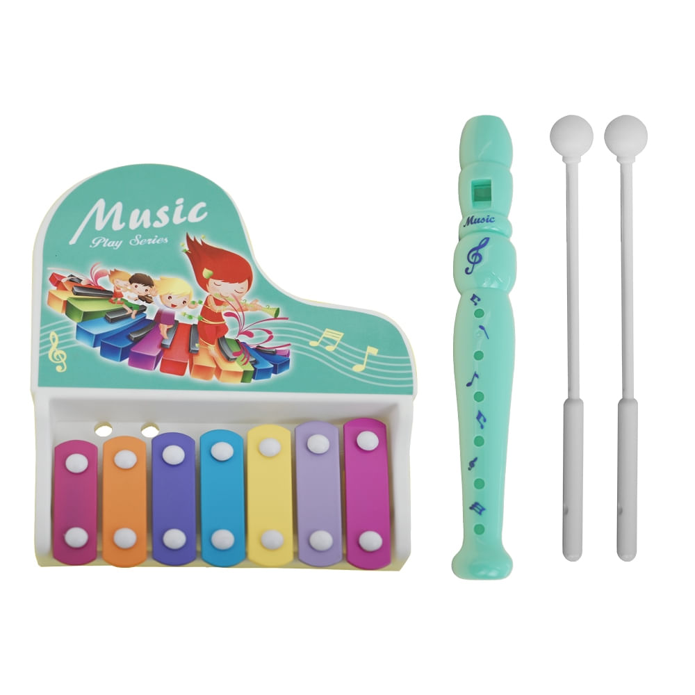 KIT 2 INSTRUMENTOS MUSIC PLAY ( CORES SORTIDAS ) -DM BRASIL