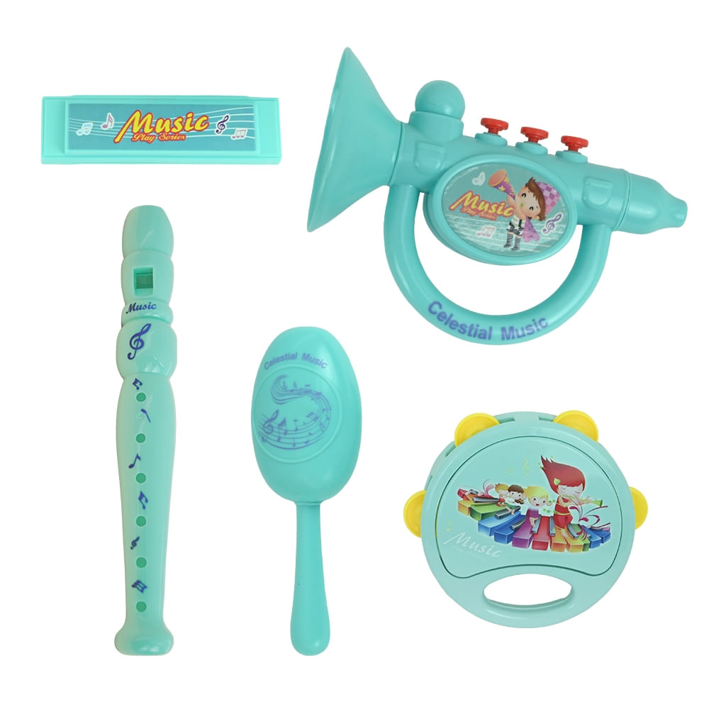 KIT 5 INSTRUMENTOS MUSIC PLAY ( CORES SORTIDAS) - DM BRASIL