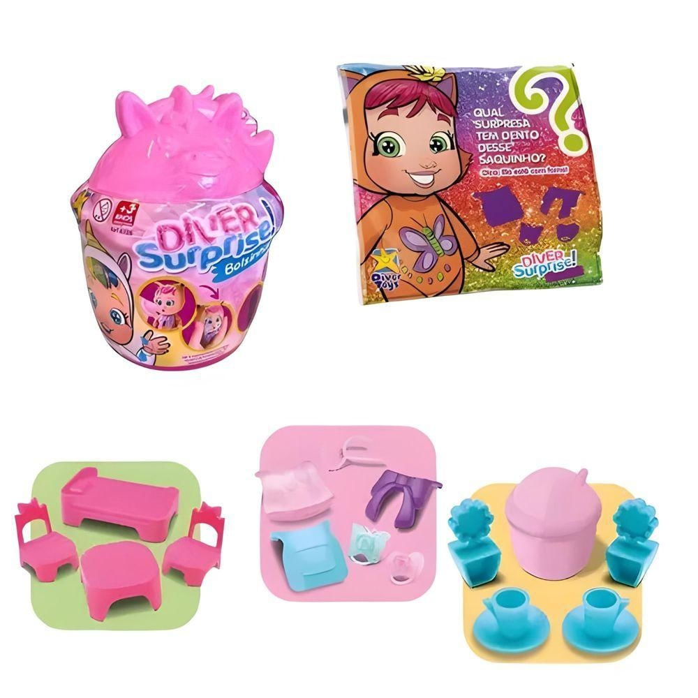 Boneca Diver Surprise Mama E Chora Bolsinha - Modelos Sortidos - Divertoys