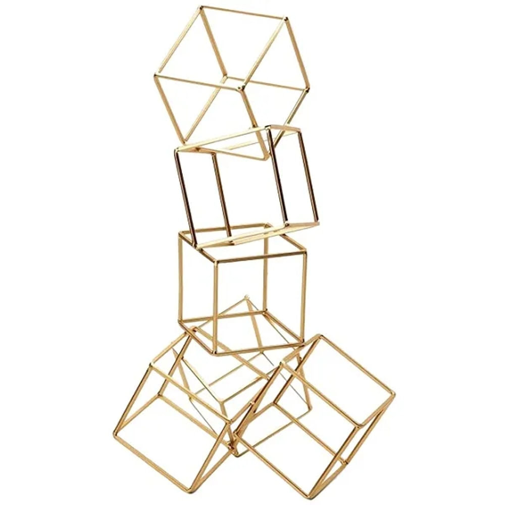 Decoração Escultura em Metal Dourado Mart 14368